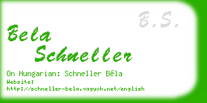 bela schneller business card